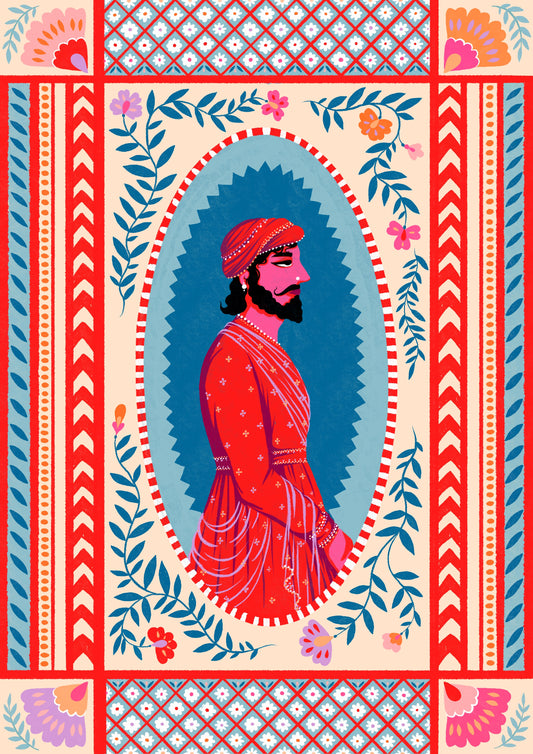 Jaipur Raja - Kushiaania Art Print