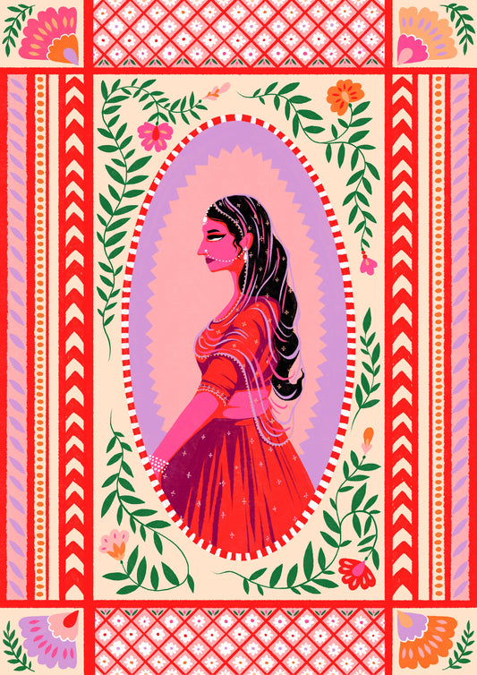 Jaipur Rani - Kushiaania Art Print