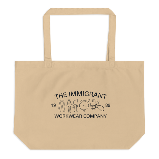 Immigrant Workwear - Large organic tote bag